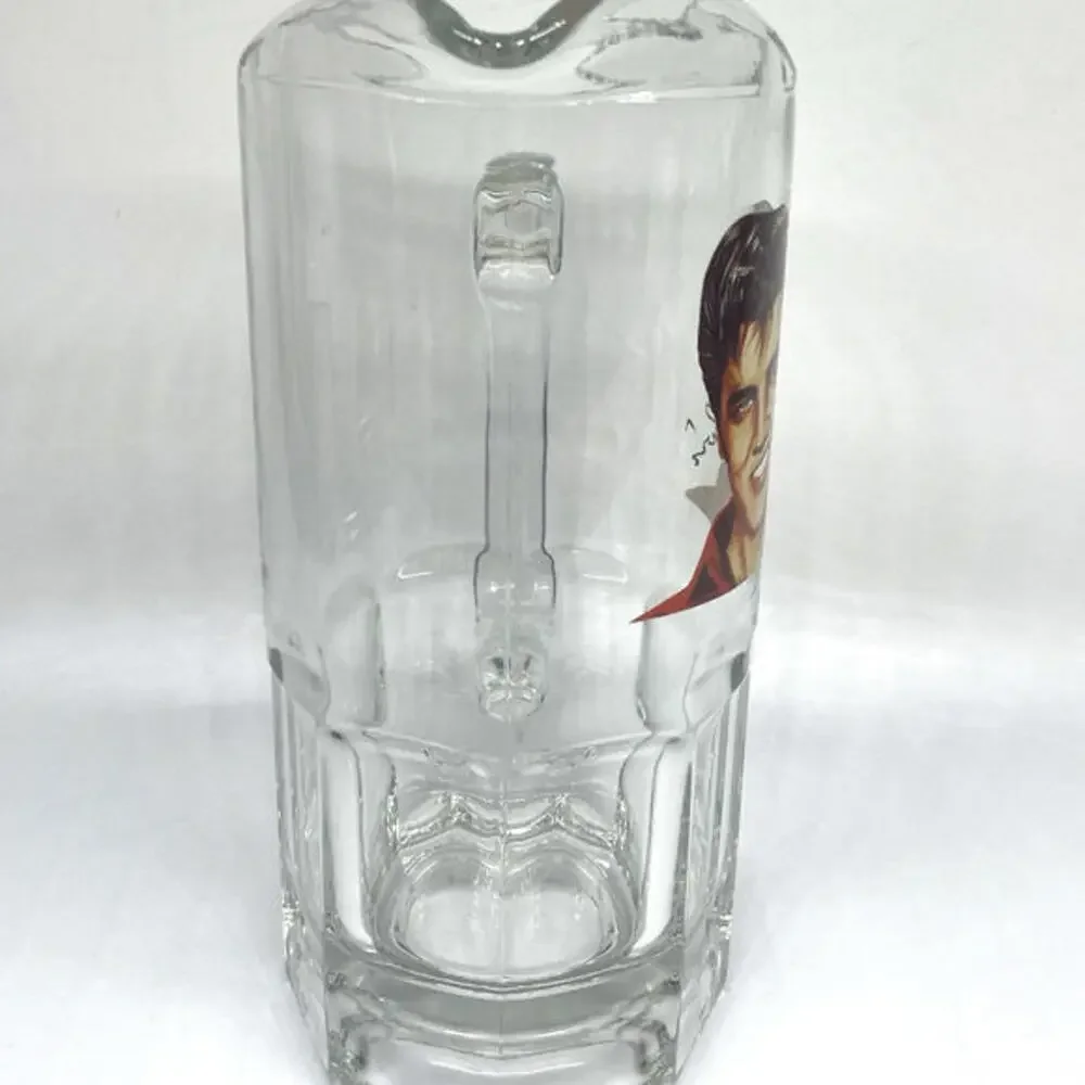 Vintage Elvis Presley‎ Glass Pitcher Libbey Portrait Bar Man Cave